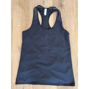 Athleta Tank Top Womens L Black Mesh Racerback Activewear Athleisure Yoga